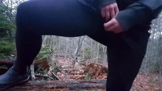 COULDN'T HOLD IT, RIP TIGHTS OPEN AND BURST PISS ON TRAIL